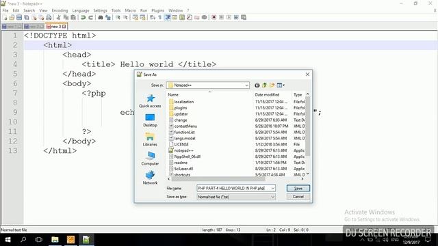 PHP PART-4 HELLO WORLD IN PHP смотреть онлайн