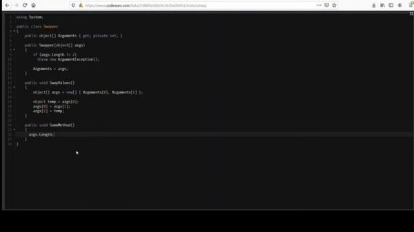 Code Wars C# 8 kyu: Swap Values