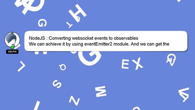 NodeJS : Converting websocket events to observables смотреть онлайн