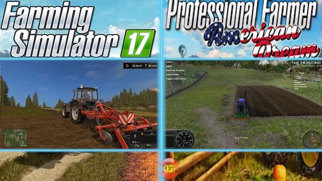 Professional farmer american dream vs Farming simulator 17, The true comparison! смотреть онлайн