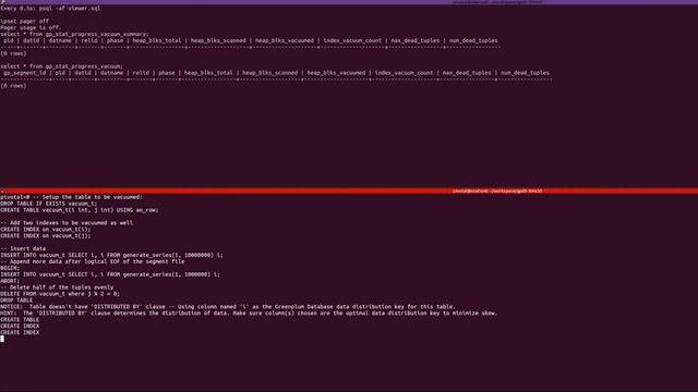 VACUUM command progress reporting in Greenplum7 смотреть онлайн