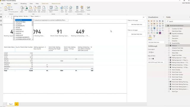 Maintenance KPIs with Power BI - Workflow Status Pt 5 - Work Orders Waiting History Review смотреть онлайн