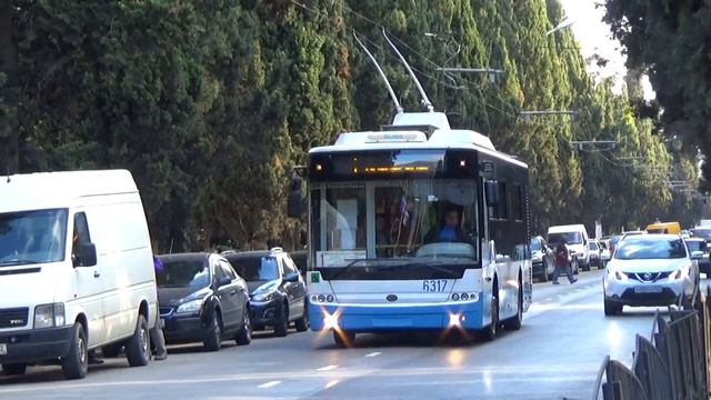 Троллейбус Богдан-Т60111 №6317 с маршрутом №1 (Крымский Троллейбус) смотреть онлайн