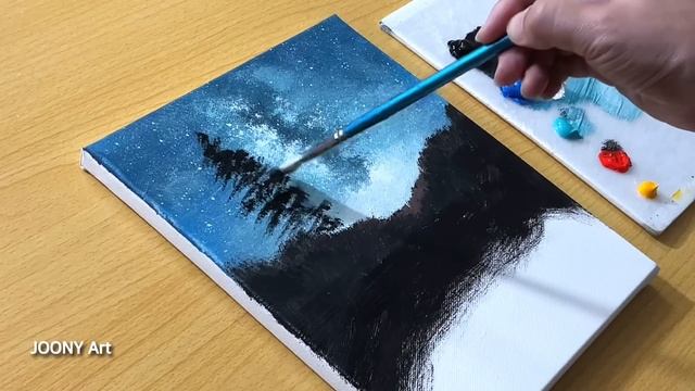 Emerald Milky Way Painting / Acrylic Painting for Beginners смотреть онлайн
