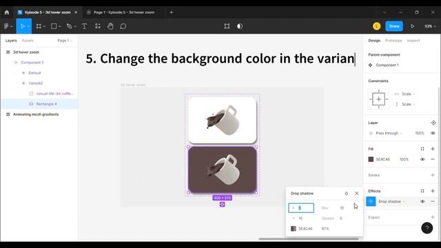 How to Design a 3D Hover Zoom Effect - Figma Tutorial смотреть онлайн