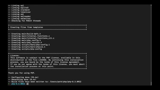 PHP 8.3.0RC2 build with CMake on macOS Ventura смотреть онлайн