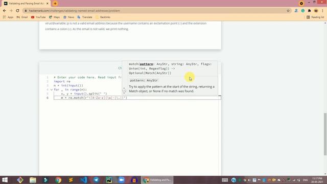 HackerRank Validating and Parsing Email Addresses problem solution in Python | Python solutions смотреть онлайн