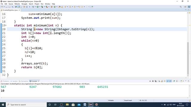 Smallest Digit Sum|Minimum Digit Sum|Logic Building Problem|Placement Question|Java Code|Python Cod смотреть онлайн