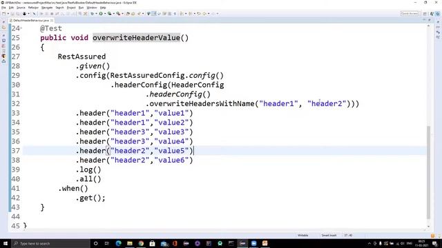 23. Overwrite values of headers with same name in Rest Assured смотреть онлайн