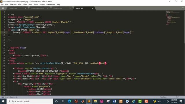 Updating records from the database in PHP and MySQL video 6 of 7 смотреть онлайн