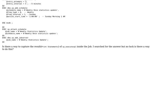 Databases: Capturing the result(print statements) of SP_UPDATESTATS смотреть онлайн