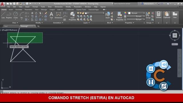 comando stretch autocad смотреть онлайн
