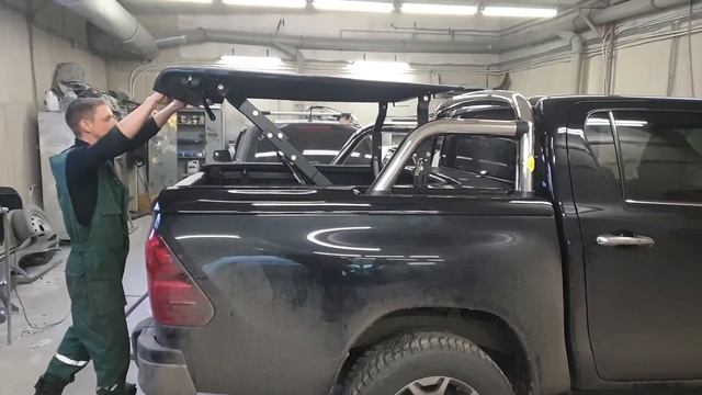 Крышка с дугами TopUp для пикапа Toyota Hilux Revo открытие/ закрытие смотреть онлайн