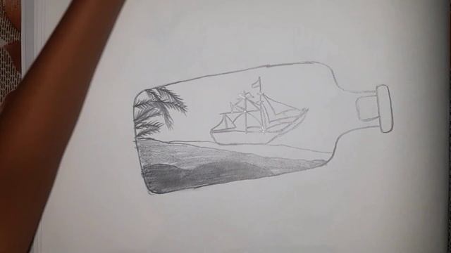 sketch of a ship inside a bottle#shading drawing for kids смотреть онлайн
