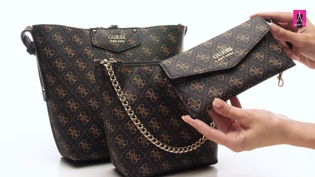 Видеообзор I Женская сумка тоут GUESS ECO BRENTON BUCKET 3033387 смотреть онлайн