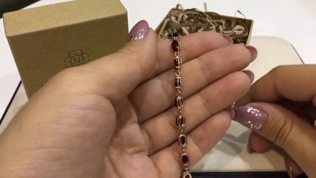 Браслет 1218 из красного золота 585 пробы с гранатами смотреть онлайн