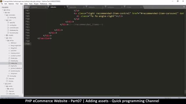 #07 PHP Ecommerce website development | Adding assets | MVC OOP - Quick programming смотреть онлайн