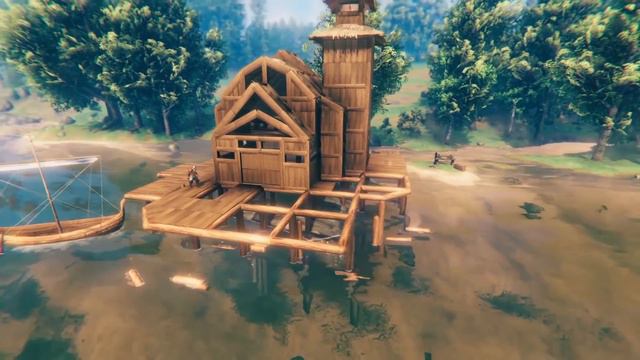 Valheim - How to Build a Small Dock house. Tutorial/Guide смотреть онлайн