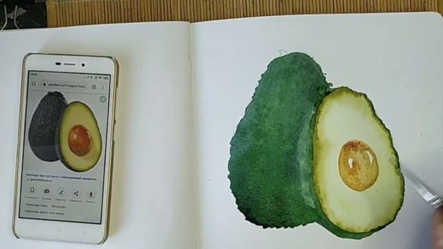How to draw an avocado in watercolor/ Как нарисовать авокадо акварелью смотреть онлайн