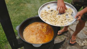 Шурпа чучвара в казане на костре(делюсь рецептом).