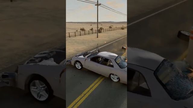 Nissan Skyline R34 With Dummy VS Bollard in BeamNG drive смотреть онлайн