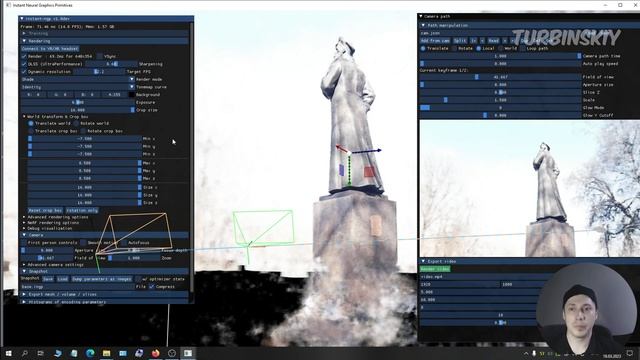 Камеры и экспорт видео в нейросети NVIDIA NGP NeRF смотреть онлайн