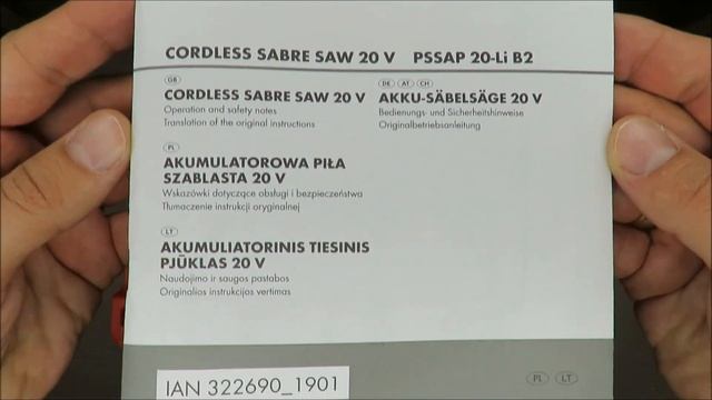 Parkside Performance Cordless Sabre Saw 20V PSSAP 20-Li B2 UNBOXING (Lidl 20V 120W 4.5A 21.5V 72Wh)