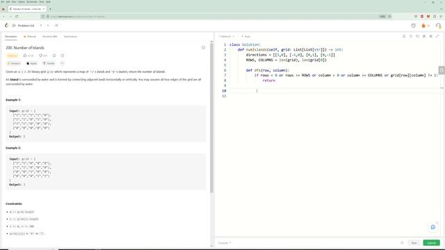 Number of Islands - LeetCode 200 - Python - DFS смотреть онлайн