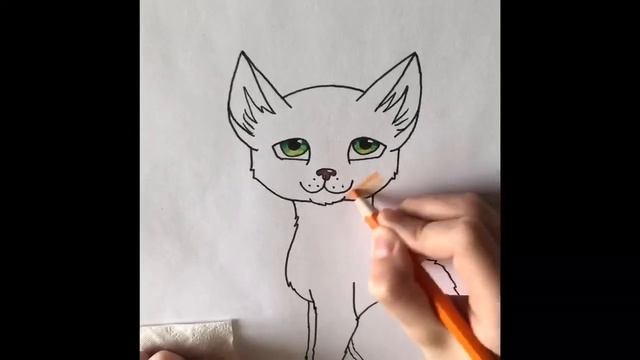 Рисуем кошку. Просто и мило. смотреть онлайн
