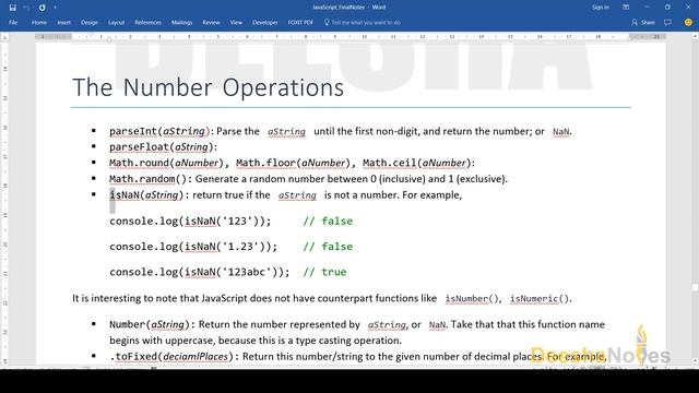 Javascript Number Operations смотреть онлайн