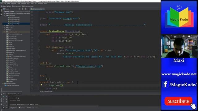Curso Python desde cero 2020 #55 Propias Excepciones y traceback смотреть онлайн