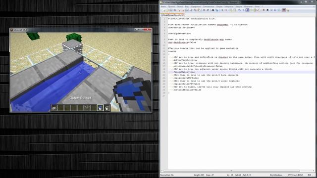 Отключение бесконечной генерации воды в Minecraft