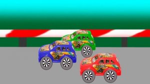 Веселые машинки. Большие гонки. Изучение цифр, цвета. Развивающие мультики