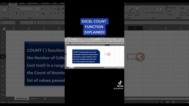 #microsoft #excel Count Function explained | #tutorial смотреть онлайн
