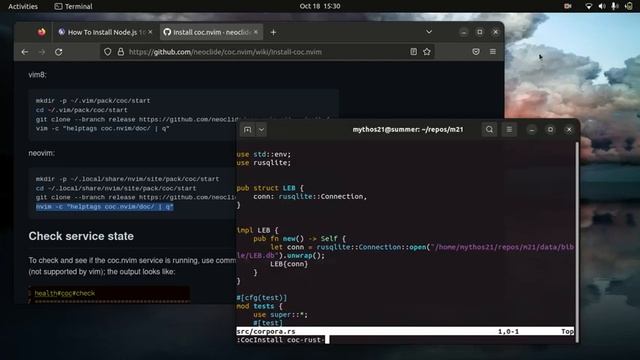 Setting up Neovim as an IDE for Rust with NodeJS + COC + COC-Rust-Analyzer смотреть онлайн