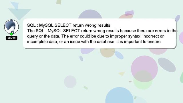 SQL : MySQL SELECT return wrong results смотреть онлайн