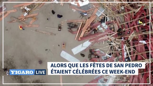 ?Images aériennes de l’effondrement des gradins d’une arène, ayant fait plusieurs morts en Colombie смотреть онлайн