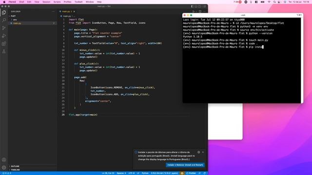 Construindo um App Flutter com Python e Flet смотреть онлайн
