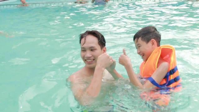 Kids Pretend Learn Swimming Backstroke & Kids Go To Pool Survival Swim Skills