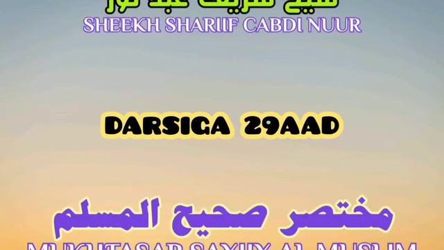 Q29 MUKHTASAR SAXIIXU MUSLIM Xadiiska 736 771 Sheekh Shariif Cabdinuur смотреть онлайн