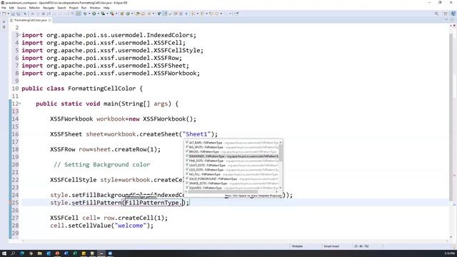 Apache POI Tutorial Part6 - How To Fill Background and Foreground Colors into Cell #ApachePOI смотреть онлайн