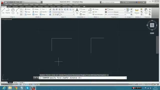 AutoCAD 2013 Chamfer смотреть онлайн