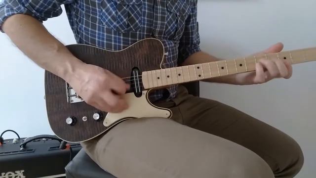 4-string mini Tele Tenor Guitar Cigar Box Guitar CBG leather top - Impro dist смотреть онлайн