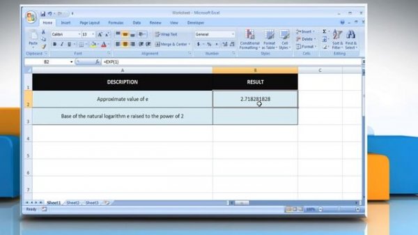 How to use the EXP Function in Excel