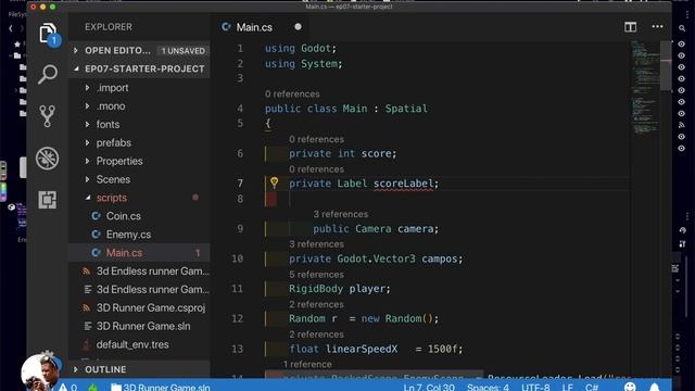 Episode 7: ADDING SCORE | Make a 3D endless runner Godot engine game смотреть онлайн