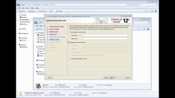 Oracle 12c Database - How to install Oracle 12c Database in Windows 7