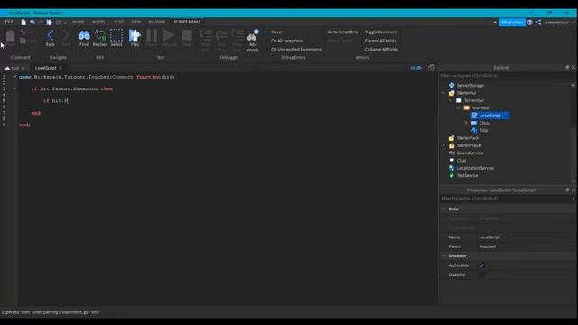 How to make a Touched Gui ( ReUpload ) | Roblox Studio | Creepersaur смотреть онлайн