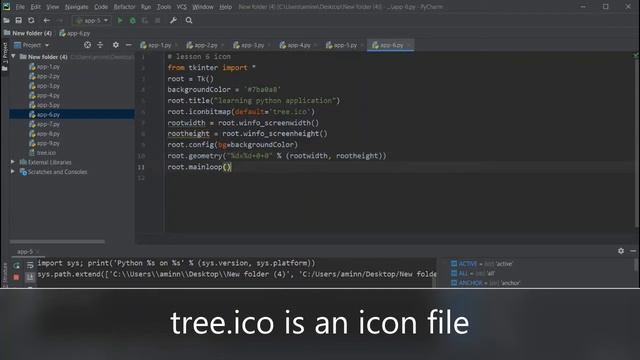 6 - python application (gui) : put an icon on application смотреть онлайн