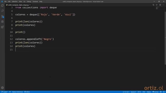 Python - Ejercicio 462: Manipular un Objeto deque con sus Operaciones Básicas смотреть онлайн