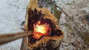 22.?МЕСЯЦ ВЫЖИВАНИЕ в лесу ЗИМОЙ БЕЗ НИЧЕГО _ ОГНЕННАЯ ПОСУДА _ ГОРЯЧИЙ ЧАЙ _ ЕДА В УГЛЯХ